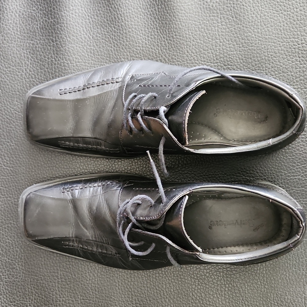 Men's Studio Belvedere Black Leather Dress Shoes, 11.5